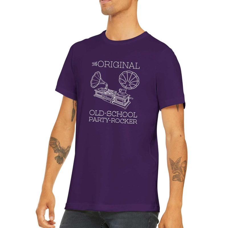 Mens Old School Party Rocker DJ purple t shirt - MangoBap