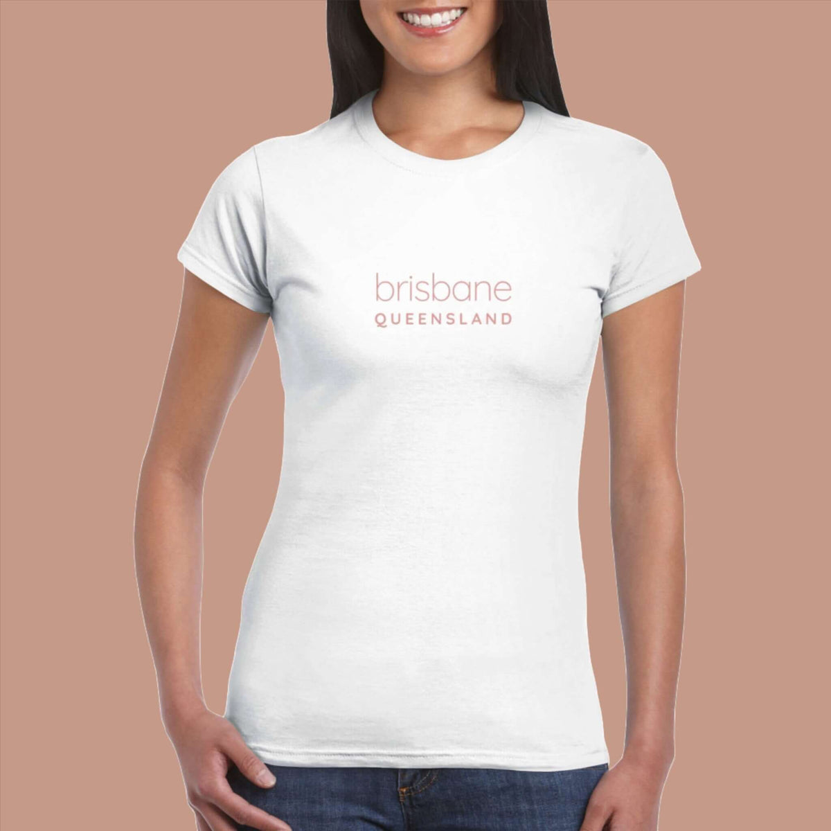 Womens Brisbane Queensland white t shirt - MangoBap