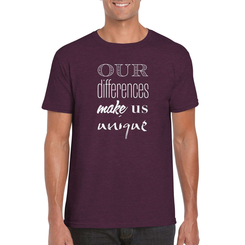 Our Differences Makes Us Unique maroon heather t shirt - MangoBap