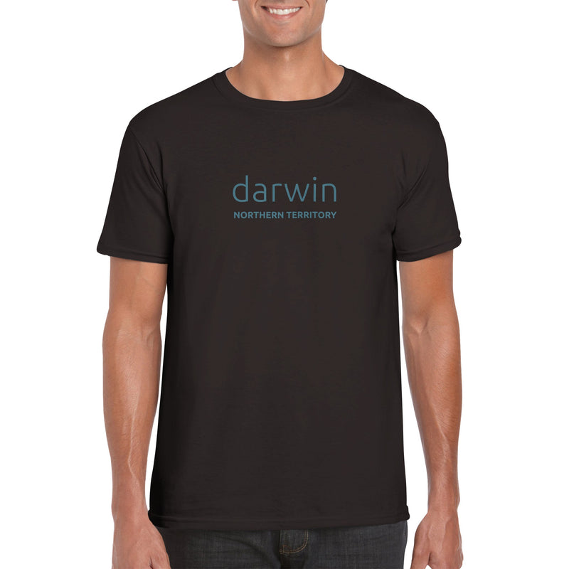 Mens Darwin Northern Territory chocolate brown t shirt - MangoBap