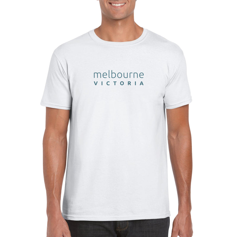 Mens Melbourne Victoria white t shirt - MangoBap