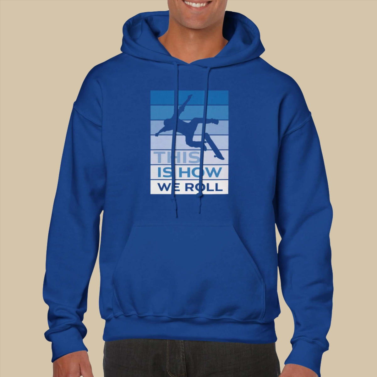Blue Skate Boarder royal blue hoodie - MangoBap