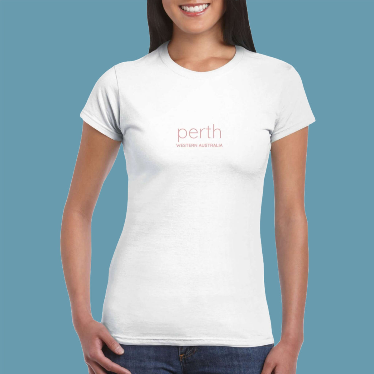 Womens Perth Western Australia white t shirt - MangoBap