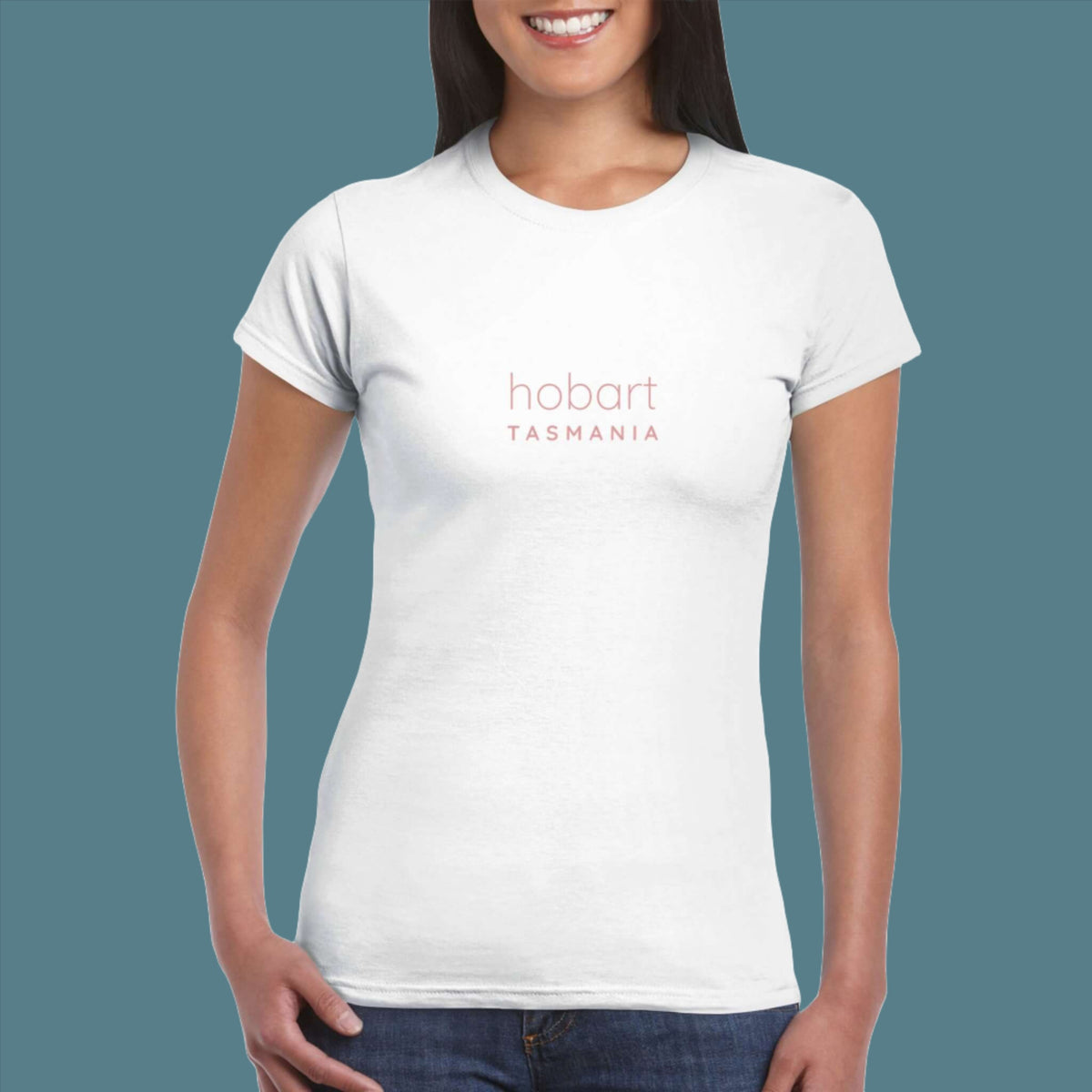 Womens Hobart Tasmania white t shirt - MangoBap