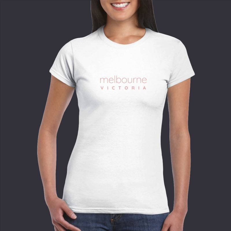Womens Melbourne Victoria white t shirt - MangoBap