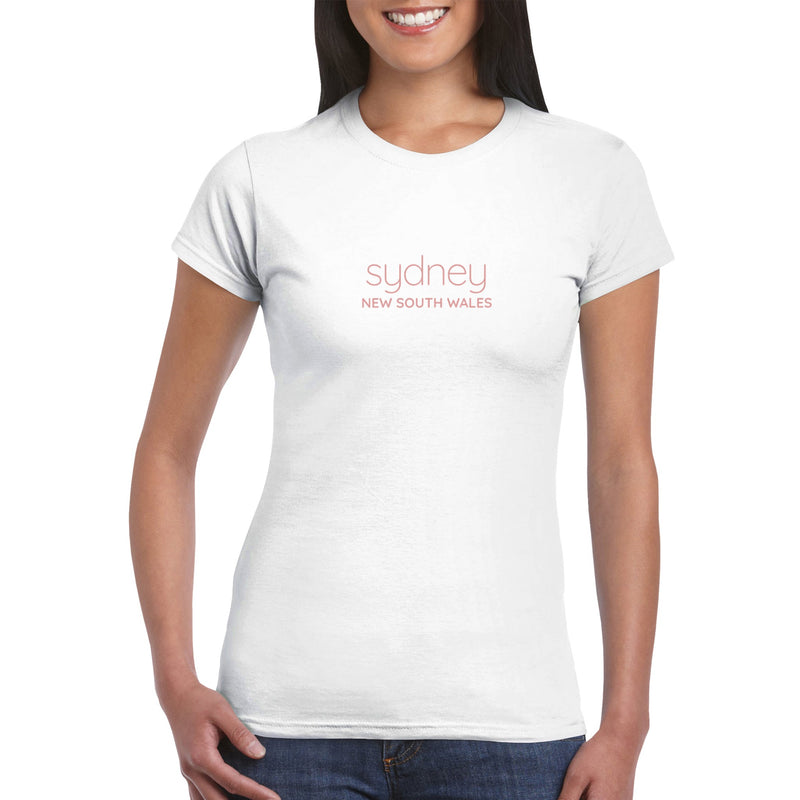 Womens Sydney New South Wales white t shirt - MangoBap
