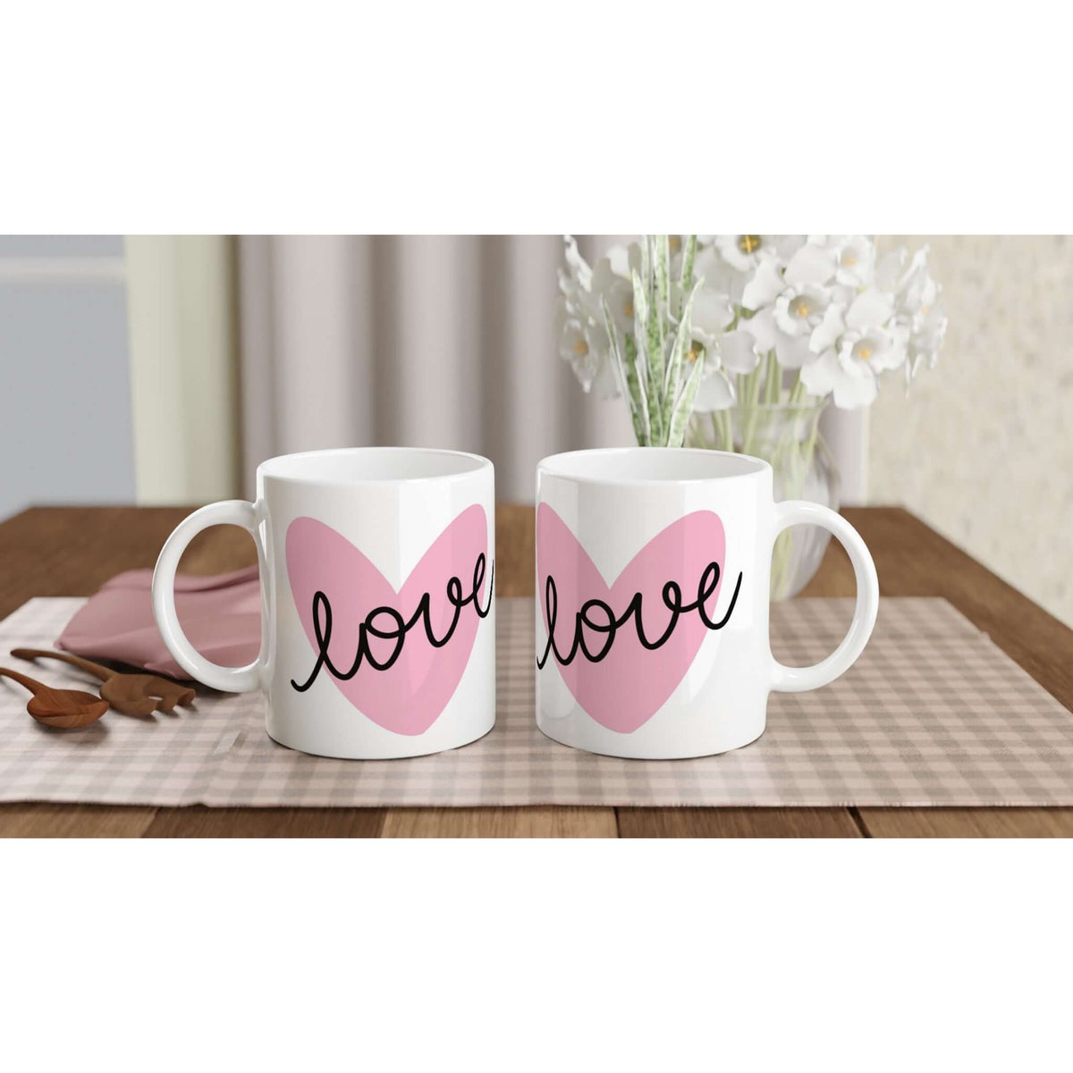 Love in a pink heart mug