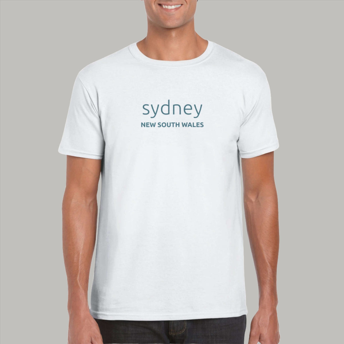 Mens Sydney New South Wales white t shirt - MangoBap