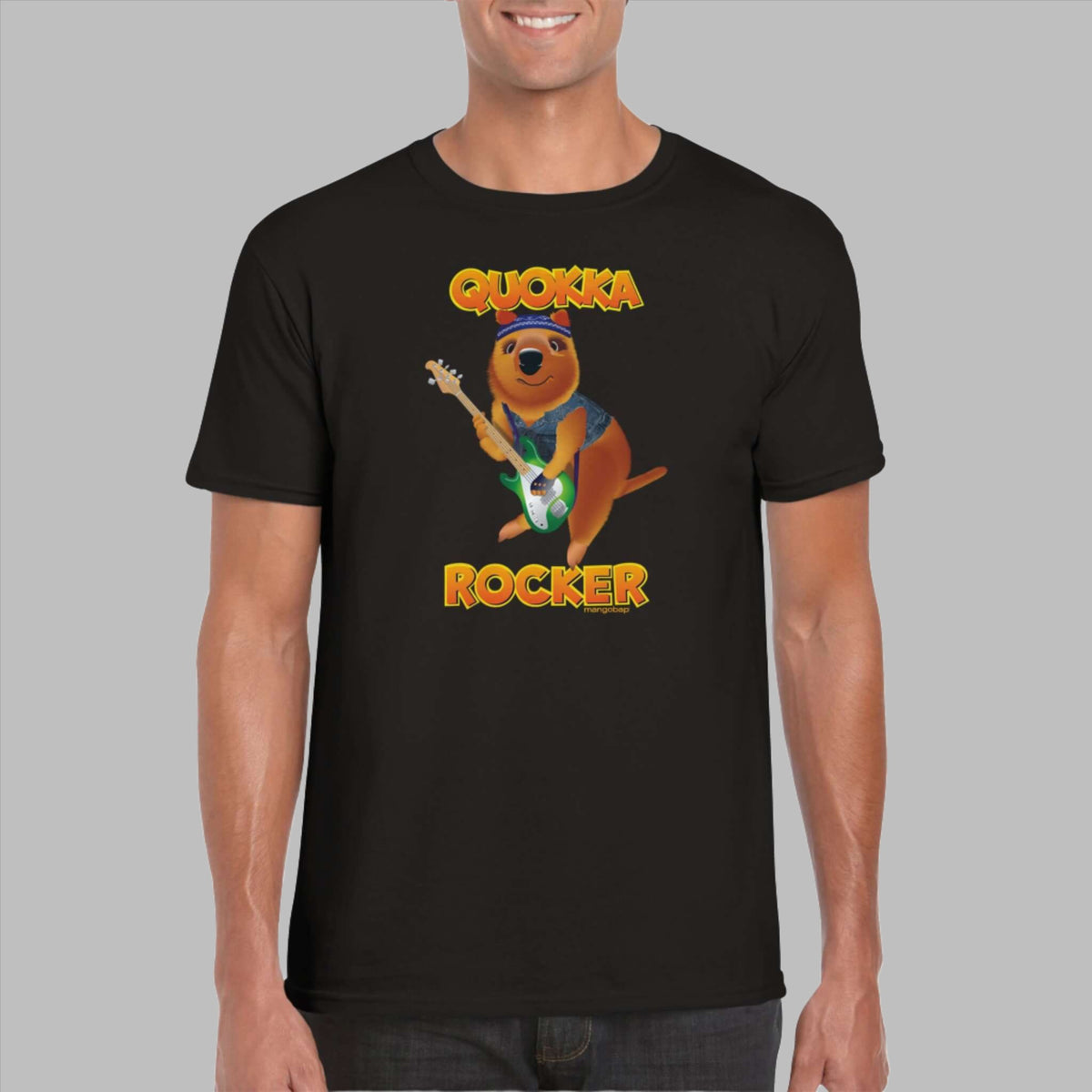 Mens Quokka Rocker black t shirt - MangoBap