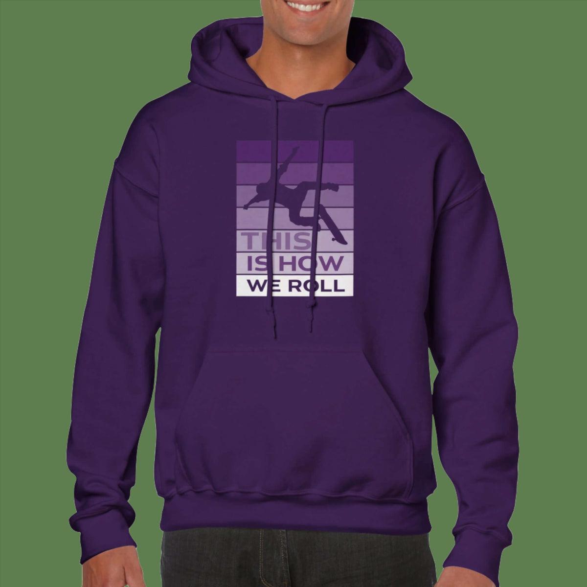 Purple Skater on purple hoodie - MangoBap