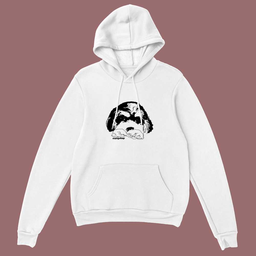 Cavoodle white hoodie - MangoBap