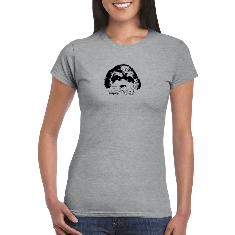 Womens Cavoodle sports grey t shirt - MangoBap